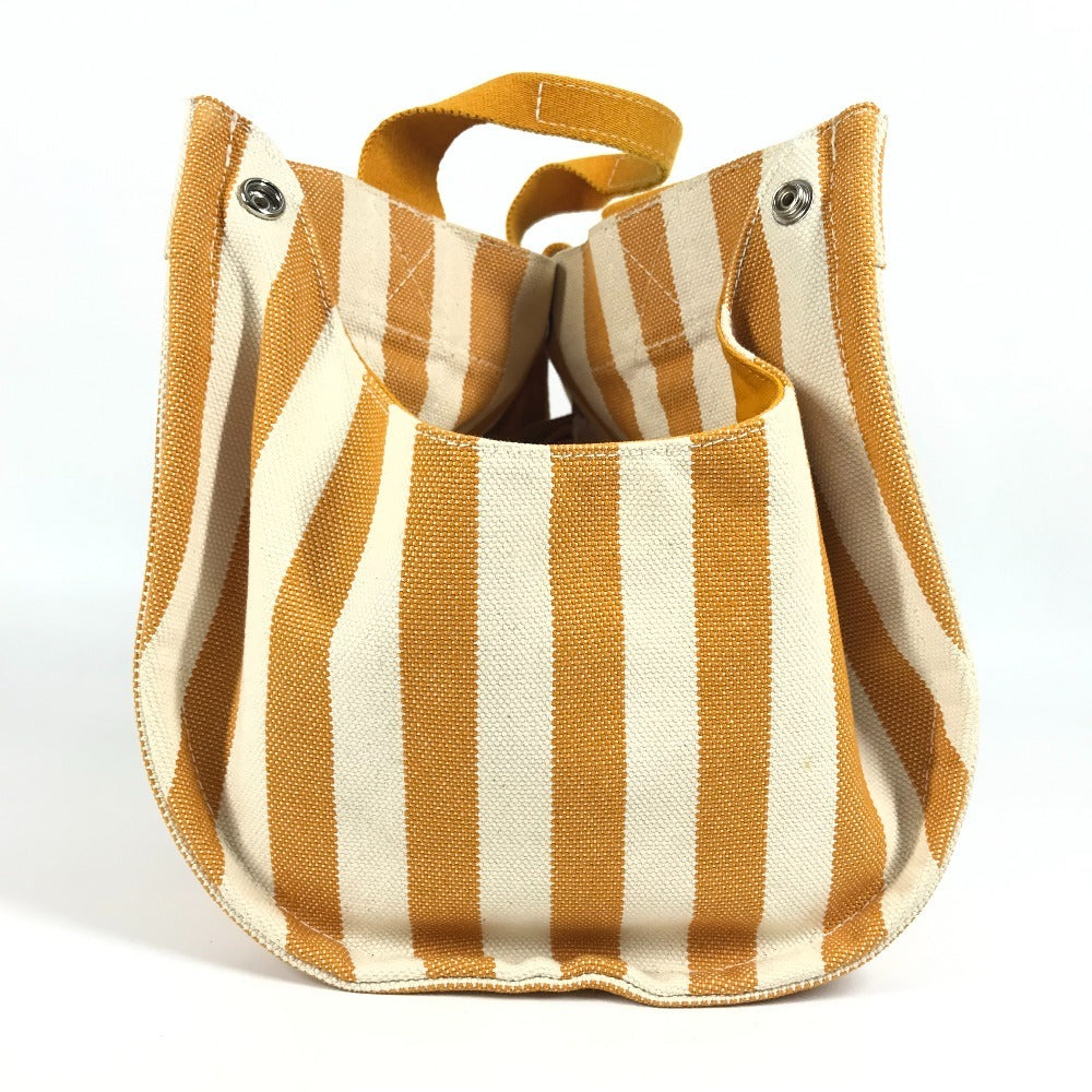 HERMES Cannes PM Tote Bag with Border Pouch, Canvas Handbag, Women's, Yellow