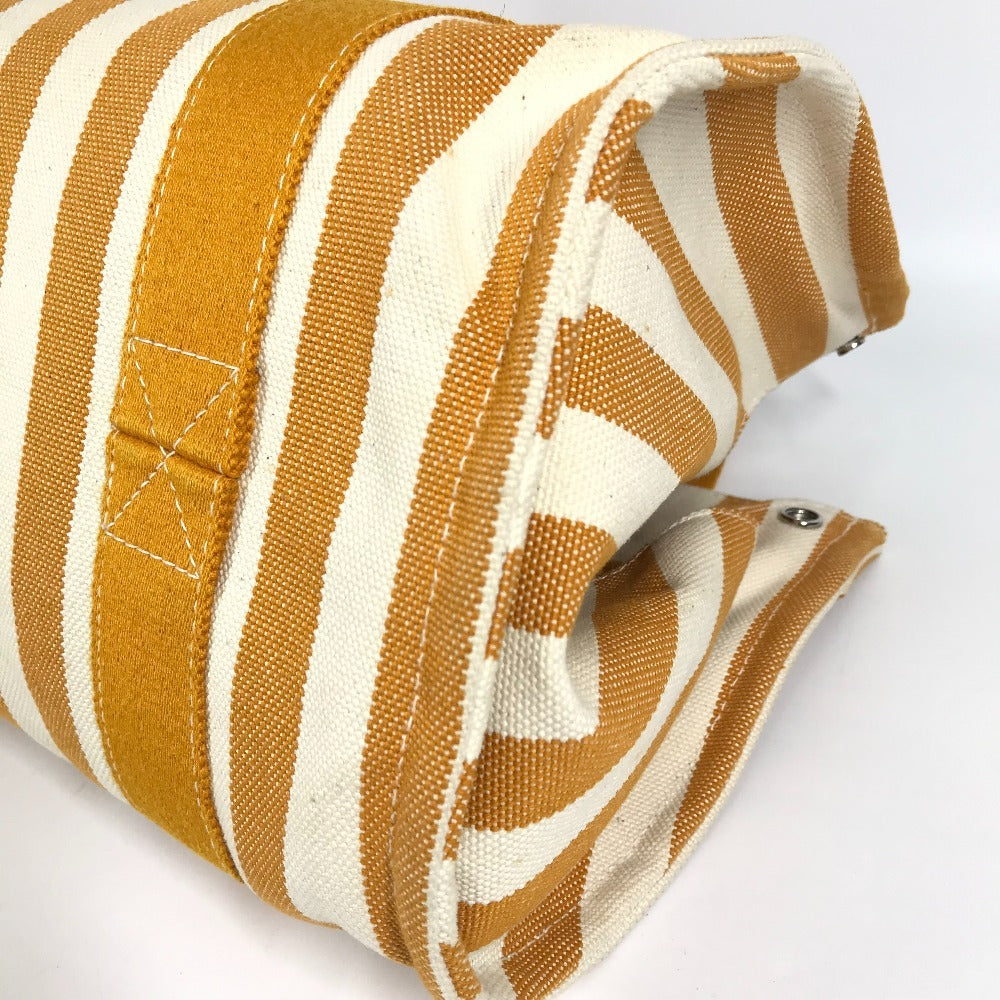 HERMES Cannes PM Tote Bag with Border Pouch, Canvas Handbag, Women's, Yellow