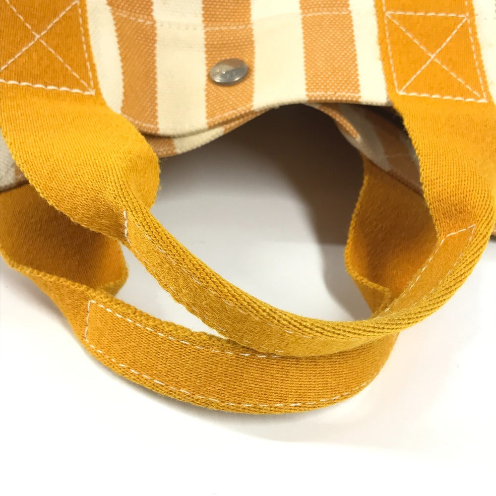 HERMES Cannes PM Tote Bag with Border Pouch, Canvas Handbag, Women's, Yellow