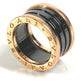 BVLGARI 3バンド ビーゼロワン B-ZERO1 アクセサリー ゴールド 金 リング・指輪 Au750 ユニセックス ブラック