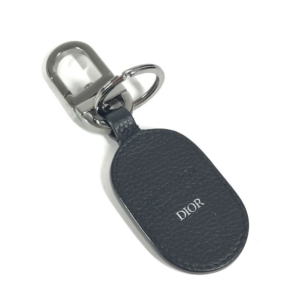 Dior CD ロゴ バッグチャーム　キーリング キーホルダー レザー レディース ブラック