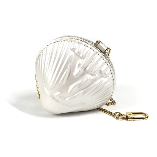 LOUIS VUITTON M92508 バイザプール シェル コインパース 財布 小銭入れ キーホルダー チェーン　チャーム コインケース レザー レディース シェーデッドブルー ホワイト系