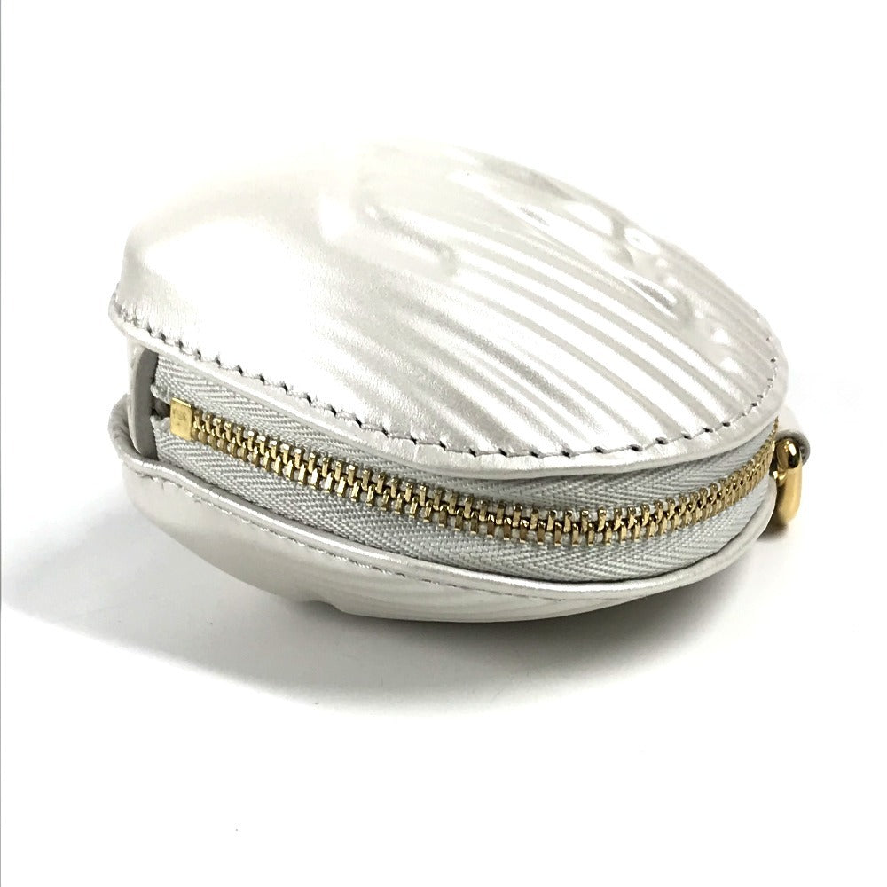 LOUIS VUITTON M92508 By the Pool Shell Coin Purse Wallet with Keychain and Chain Charm, Leather, Women's, Shaded Blue, White
