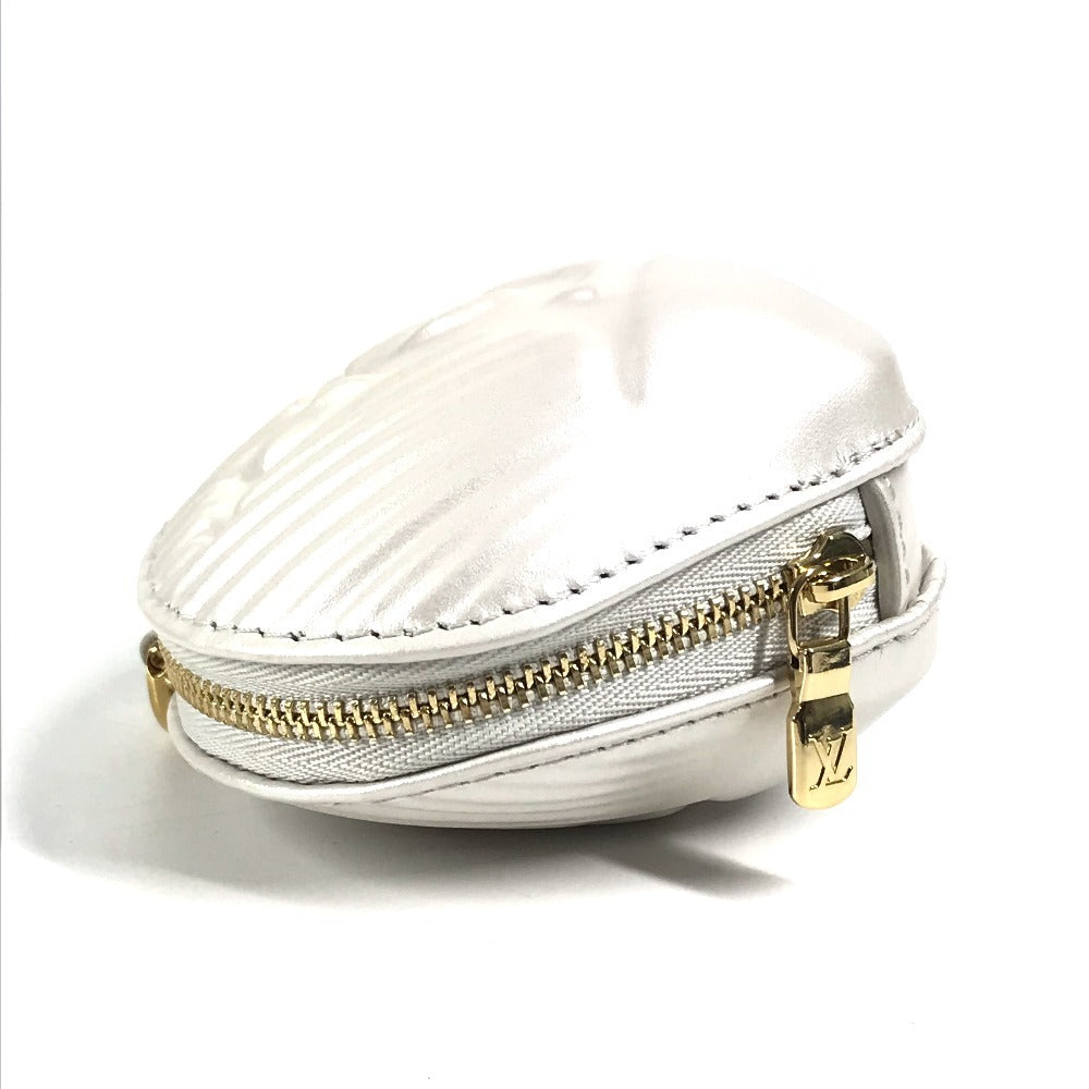 LOUIS VUITTON M92508 By the Pool Shell Coin Purse Wallet with Keychain and Chain Charm, Leather, Women's, Shaded Blue, White