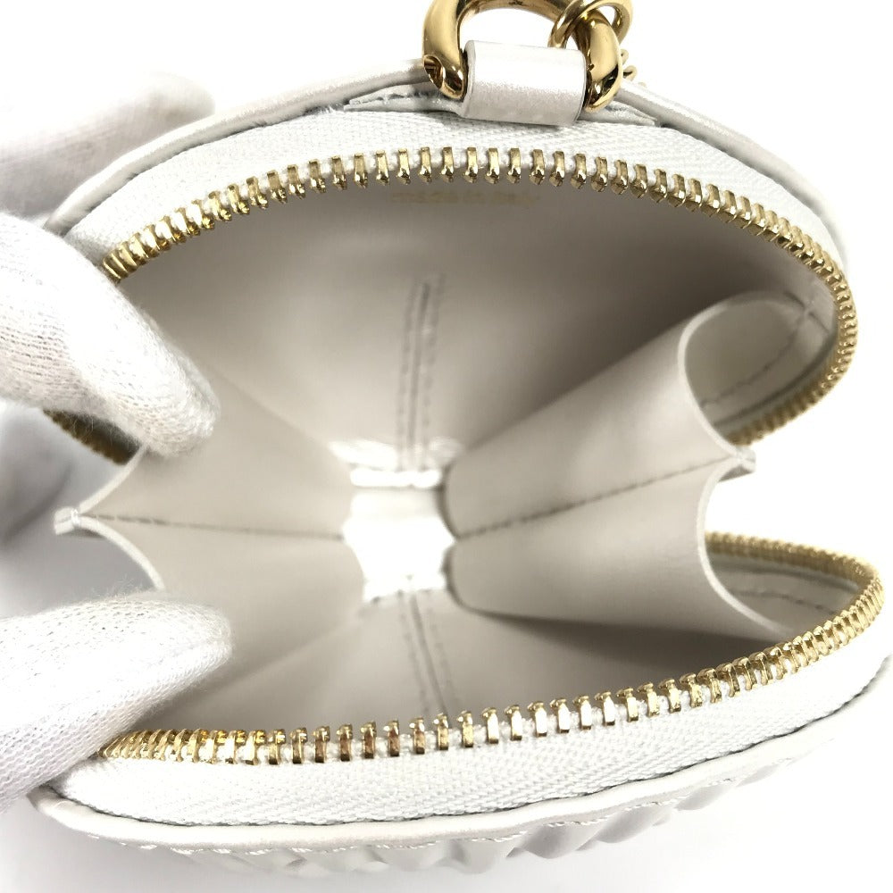 LOUIS VUITTON M92508 By the Pool Shell Coin Purse Wallet with Keychain and Chain Charm, Leather, Women's, Shaded Blue, White