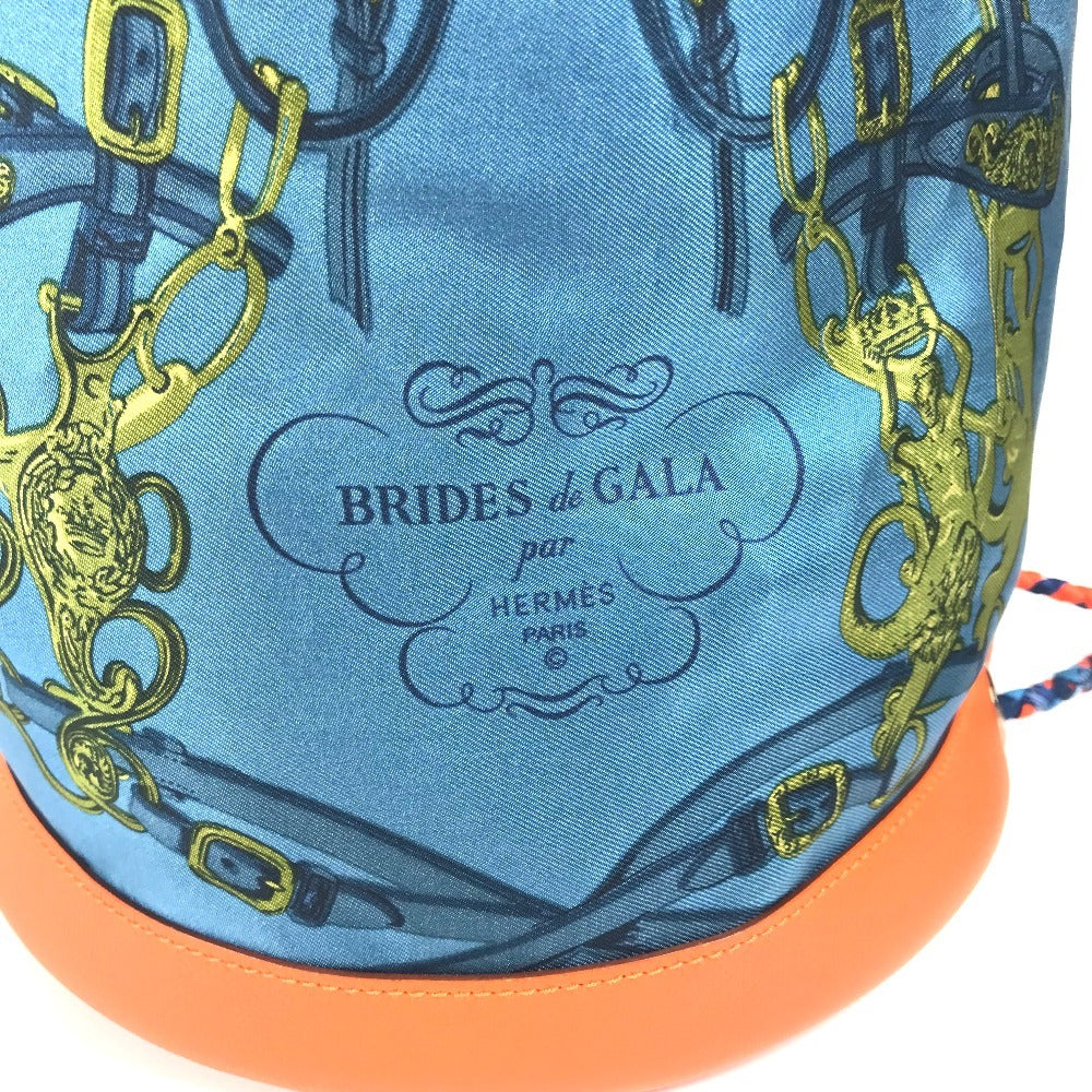HERMES กระเป๋าทรงถุง Soie-Cool กระเป๋าสะพายไหล่ ผ้าไหม สำหรับผู้หญิง สีส้ม