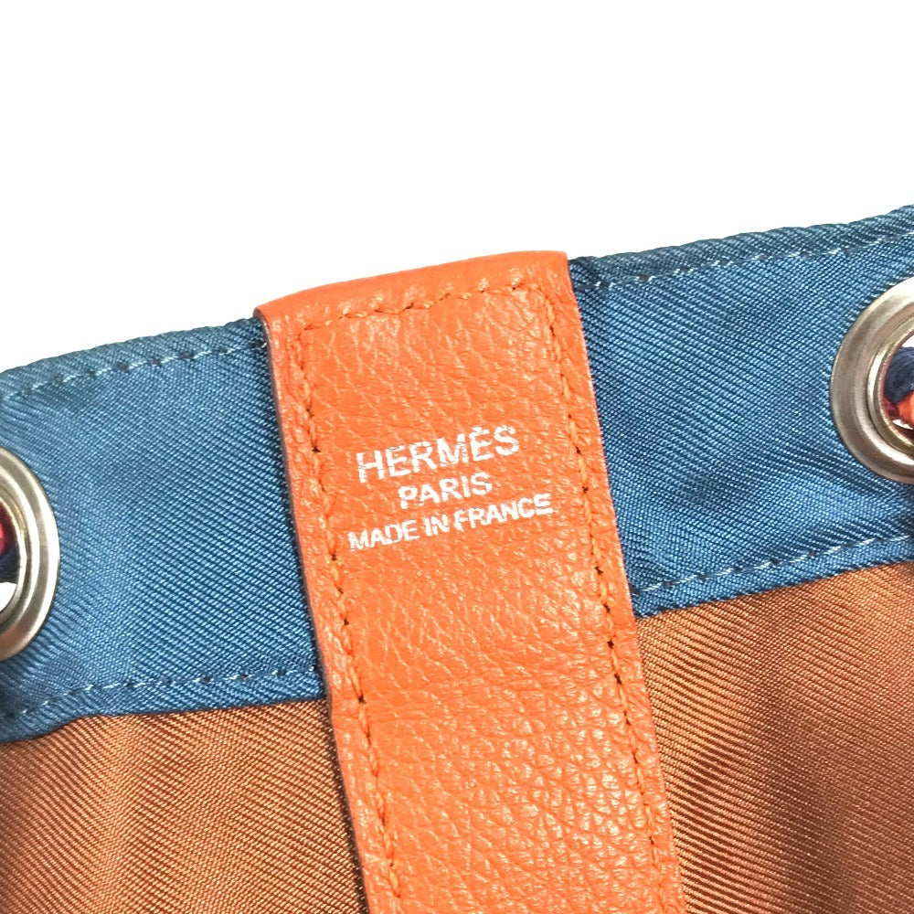 HERMES กระเป๋าทรงถุง Soie-Cool กระเป๋าสะพายไหล่ ผ้าไหม สำหรับผู้หญิง สีส้ม