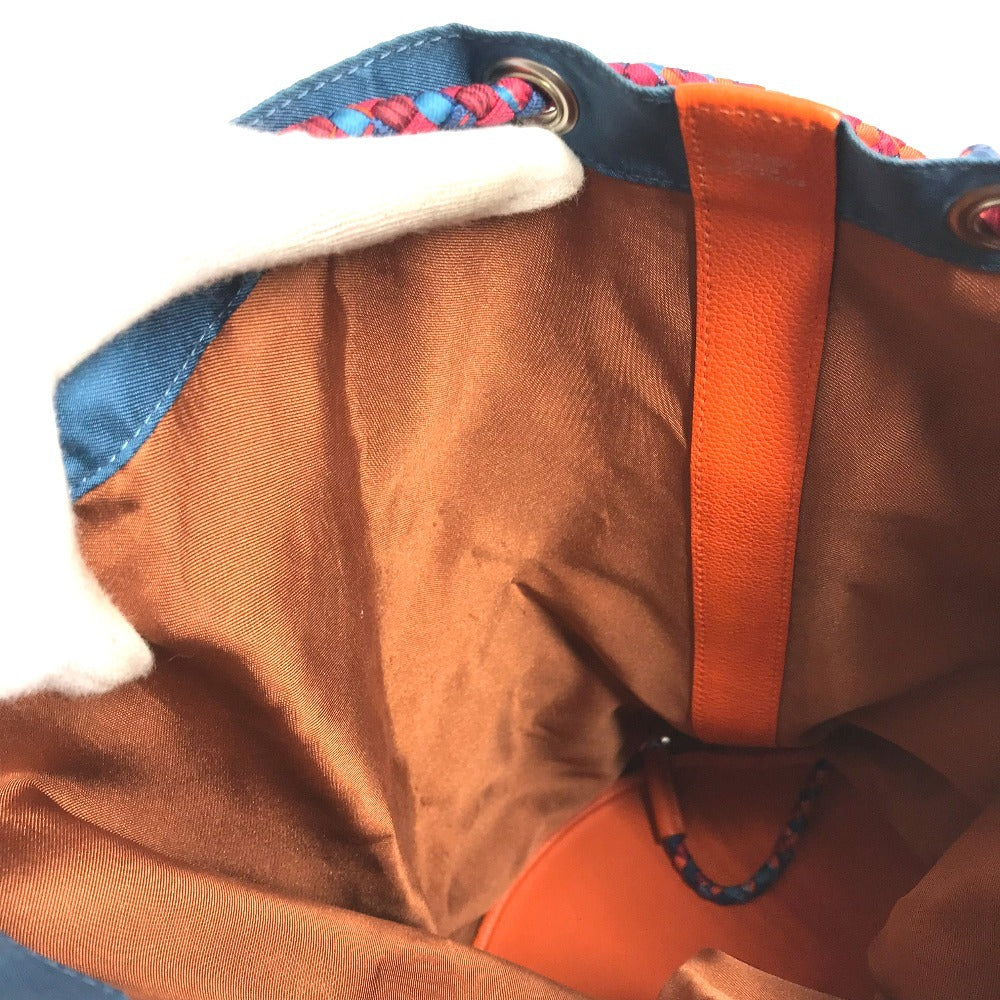 HERMES กระเป๋าทรงถุง Soie-Cool กระเป๋าสะพายไหล่ ผ้าไหม สำหรับผู้หญิง สีส้ม