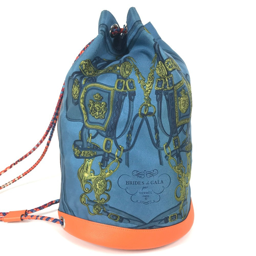 HERMES กระเป๋าทรงถุง Soie-Cool กระเป๋าสะพายไหล่ ผ้าไหม สำหรับผู้หญิง สีส้ม