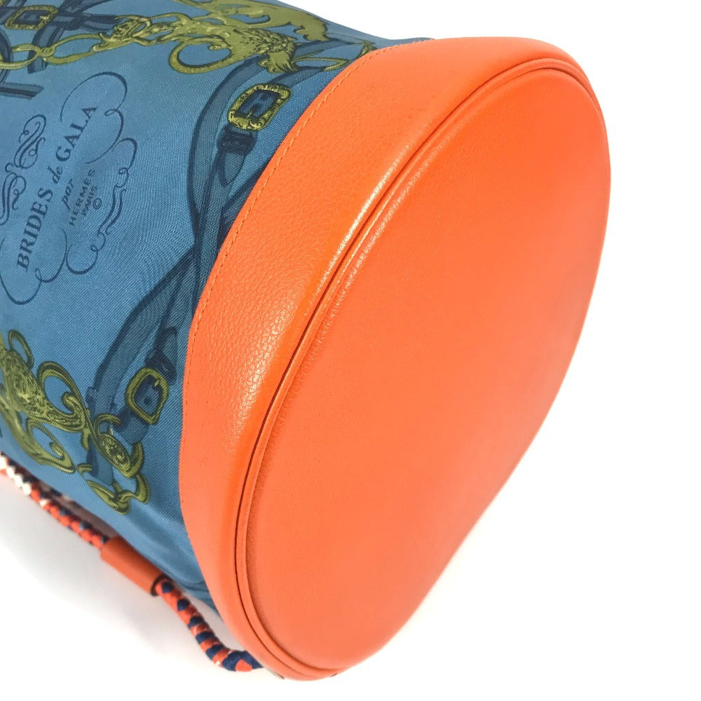 HERMES กระเป๋าทรงถุง Soie-Cool กระเป๋าสะพายไหล่ ผ้าไหม สำหรับผู้หญิง สีส้ม
