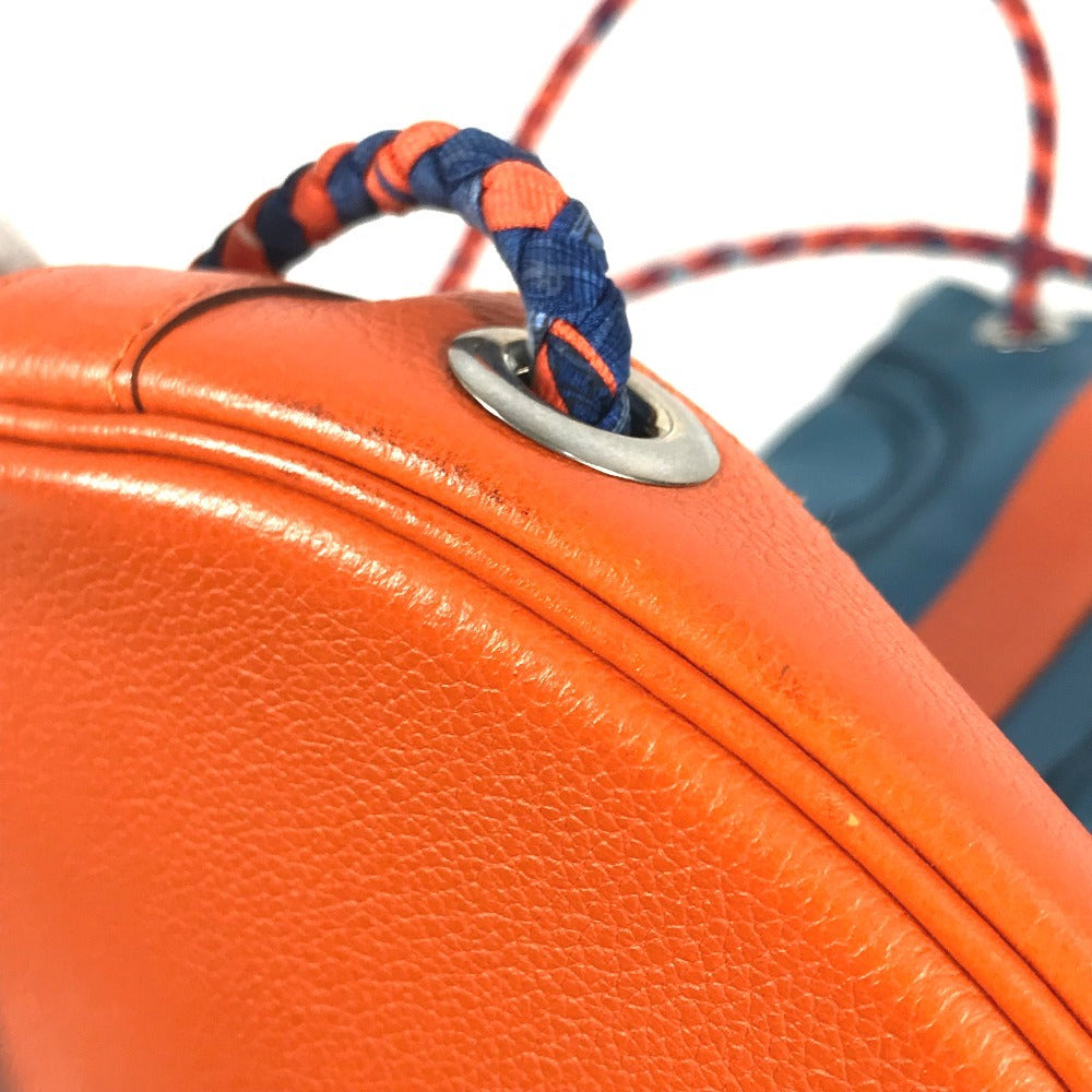 HERMES กระเป๋าทรงถุง Soie-Cool กระเป๋าสะพายไหล่ ผ้าไหม สำหรับผู้หญิง สีส้ม