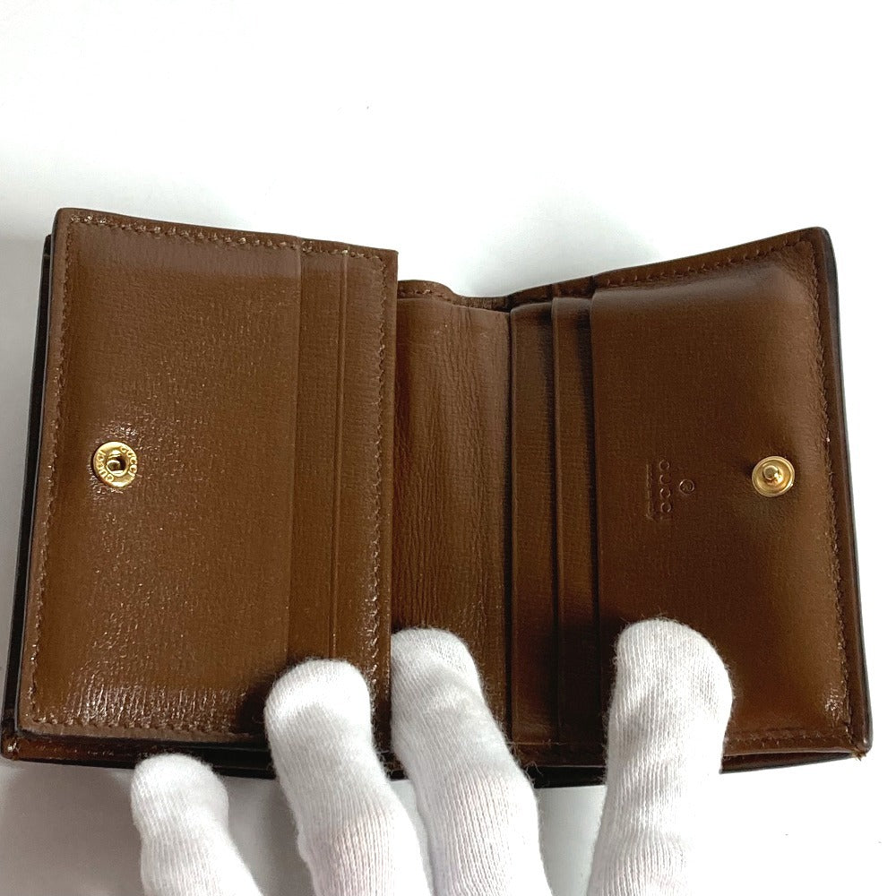GUCCI 648848 GG Supreme Heart Logo Compact Wallet, Bifold Wallet, GG Supreme Canvas, Unisex, Beige