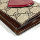 GUCCI 648848 GG Supreme Heart Logo Compact Wallet, Bifold Wallet, GG Supreme Canvas, Unisex, Beige