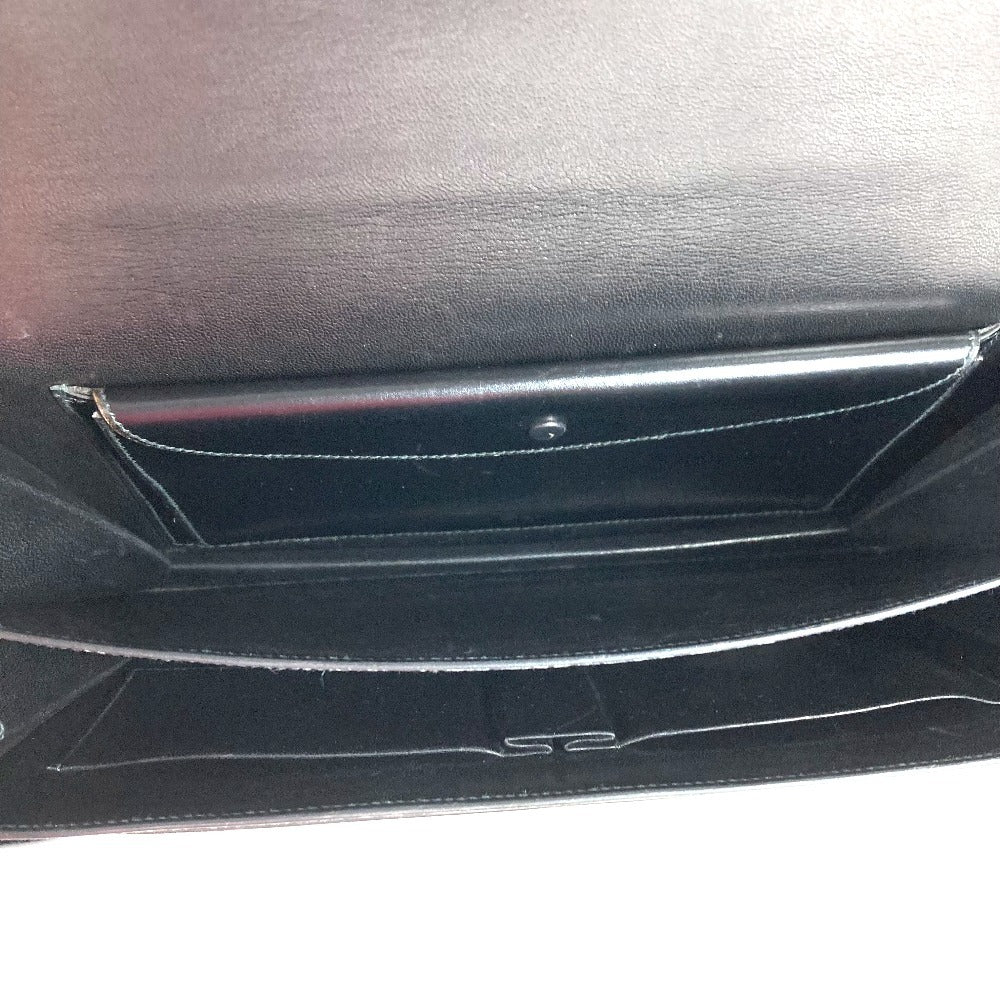 HERMES Vintage Cordriere Flap Handbag in Leather, Unisex, Black