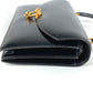 HERMES Vintage Cordriere Flap Handbag in Leather, Unisex, Black