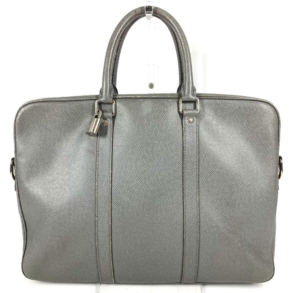 LOUIS VUITTON M30640 Taiga Porte-Document Voyage PDV Tote Bag, Business Bag, Taiga Leather, Unisex, Glacier Gray