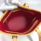 LOUIS VUITTON M95012 Monogram Cherry Bucket PM by Takashi Murakami. This shoulder bag features a Monogram Cherry canvas design and is available in red.