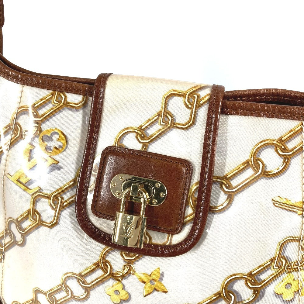 LOUIS VUITTON M95158 モノグラムチャーム ミュゼット カバン 斜め掛け チェーン柄 ショルダーバッグ ビニール/レザー レディース ホワイト