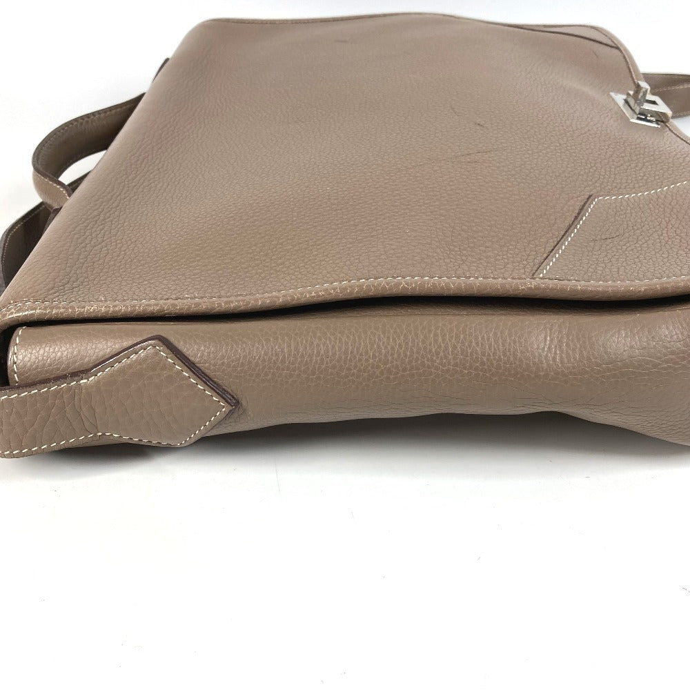 HERMES フラップ ヴィクトリア メッセンジャーバッグ ビジネスバッグ カバン 2WAYバッグ ショルダーバッグ 斜め掛け ハンドバッグ トリヨンクレマンス レディース エトゥープ グレー