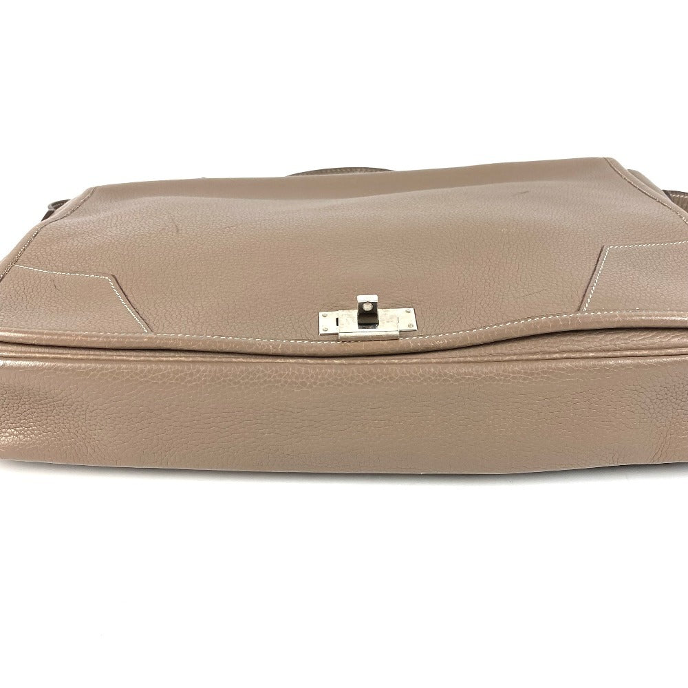 HERMES フラップ ヴィクトリア メッセンジャーバッグ ビジネスバッグ カバン 2WAYバッグ ショルダーバッグ 斜め掛け ハンドバッグ トリヨンクレマンス レディース エトゥープ グレー