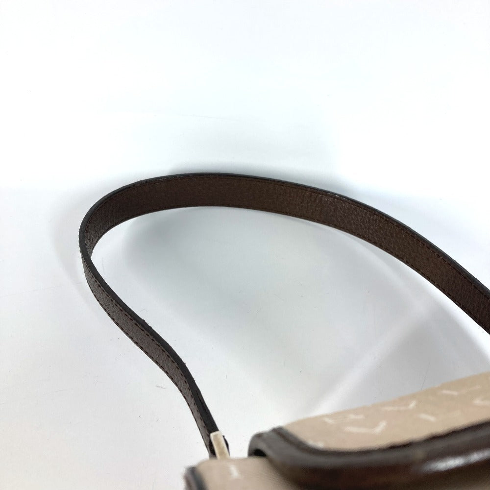 BVLGARI ブルガリブルガリ ロゴ B-ZERO1 ビーゼロワン ドラム カバン ショルダーバッグ 肩掛け フラップ ハンドバッグ レザー/キャンバス レディース ベージュ