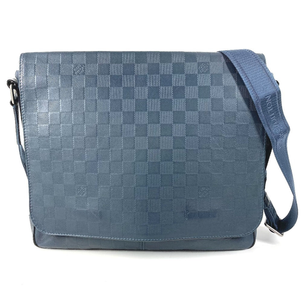 LOUIS VUITTON N41285 Damier Infini District PM Crossbody Flap Messenger Bag/Shoulder Bag in Damier Infini Leather, Unisex, Navy