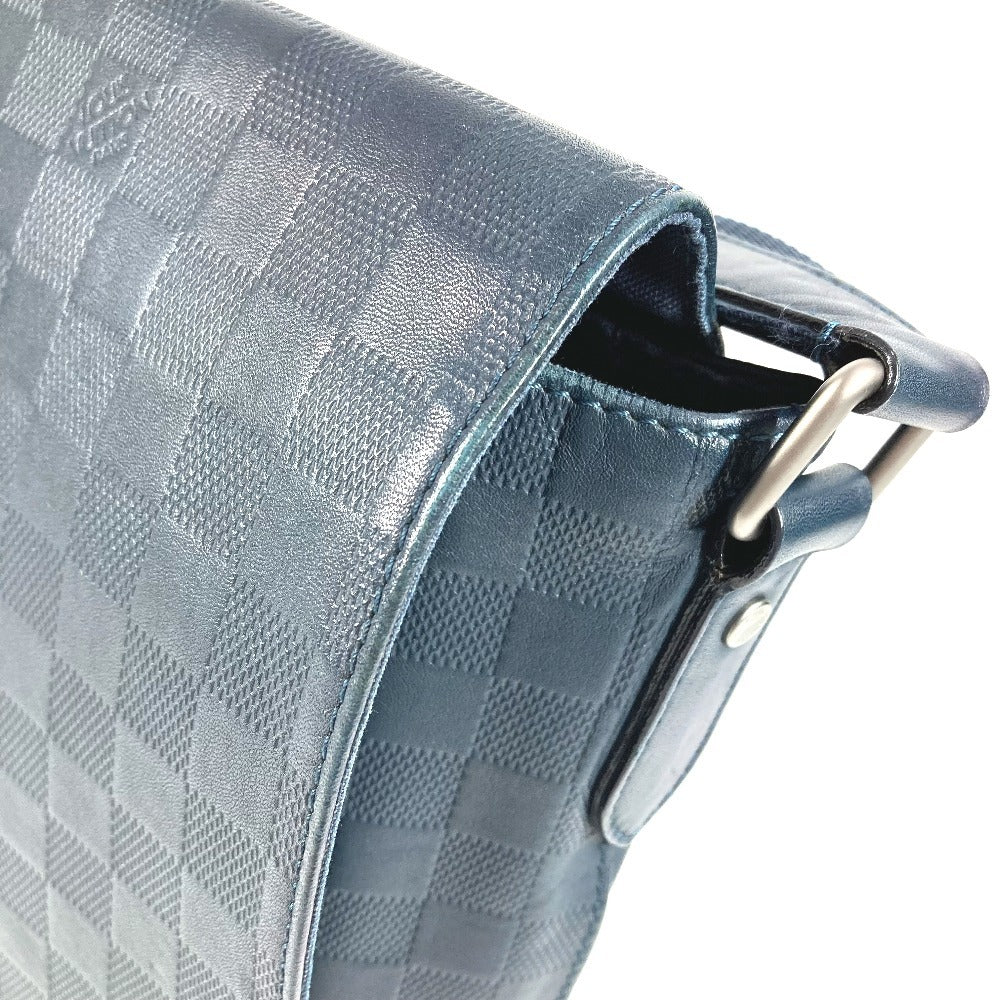 LOUIS VUITTON N41285 Damier Infini District PM Crossbody Flap Messenger Bag/Shoulder Bag in Damier Infini Leather, Unisex, Navy