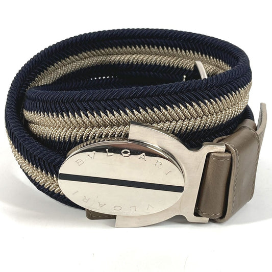 BVLGARI ロゴ アクセサリー バックル ボトムス用ベルト ベルト レザー/キャンバス メンズ ネイビー