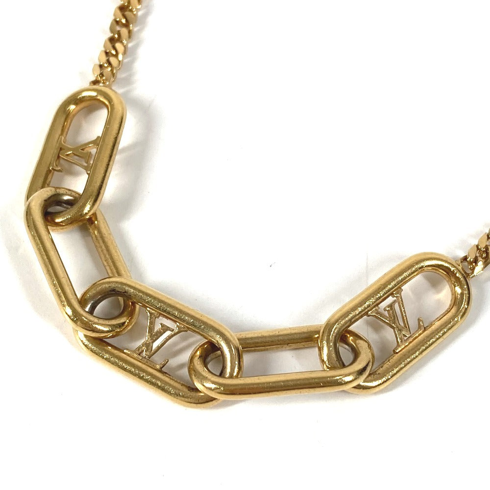 LOUIS VUITTON M00324 LV Logo Collier Signature Chain Necklace, Jewelry, Accessory, Chain Necklace, Necklace, Metal, Unisex, Gold