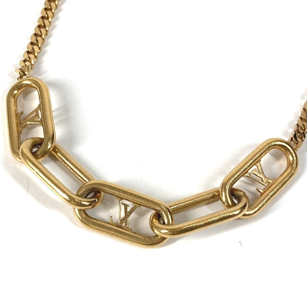 LOUIS VUITTON M00324 LV Logo Collier Signature Chain Necklace, Jewelry, Accessory, Chain Necklace, Necklace, Metal, Unisex, Gold