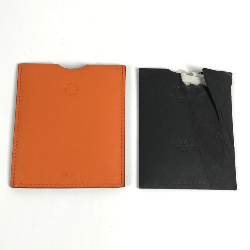 HERMES Interior Card Case, Lamp de Poche, Card Light, Pocket Light, Card-Shaped Light, Set of 2, Leather, Unisex, Orange