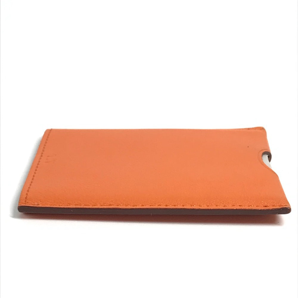 HERMES Interior Card Case, Lamp de Poche, Card Light, Pocket Light, Card-Shaped Light, Set of 2, Leather, Unisex, Orange