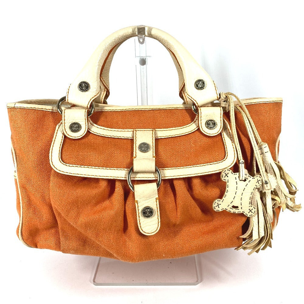 CELINE Fringe Tassel Logo Macadam Boogie Bag Tote Bag Handbag Leather/Canvas Women's Orange