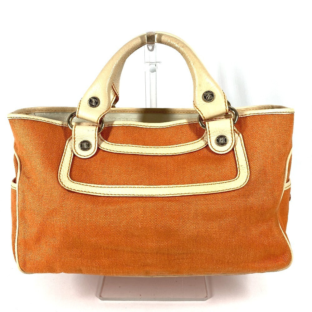 CELINE Fringe Tassel Logo Macadam Boogie Bag Tote Bag Handbag Leather/Canvas Women's Orange