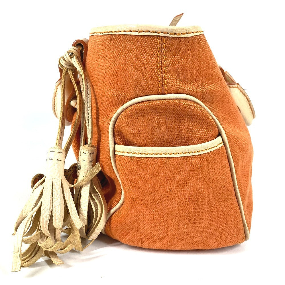 CELINE Fringe Tassel Logo Macadam Boogie Bag Tote Bag Handbag Leather/Canvas Women's Orange