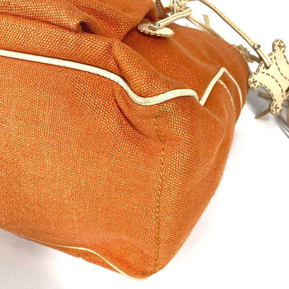 CELINE Fringe Tassel Logo Macadam Boogie Bag Tote Bag Handbag Leather/Canvas Women's Orange