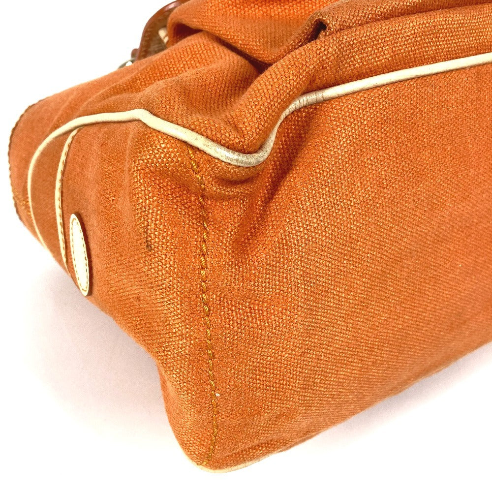CELINE Fringe Tassel Logo Macadam Boogie Bag Tote Bag Handbag Leather/Canvas Women's Orange