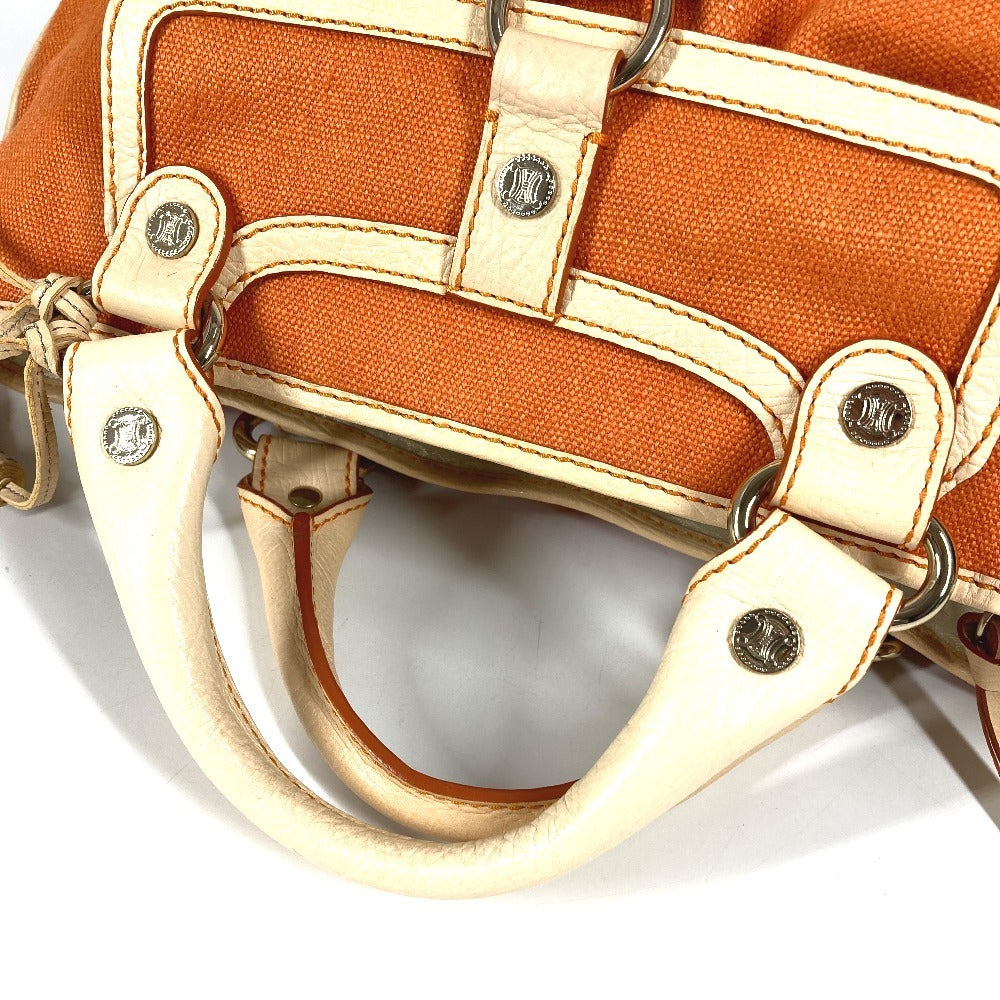 CELINE Fringe Tassel Logo Macadam Boogie Bag Tote Bag Handbag Leather/Canvas Women's Orange