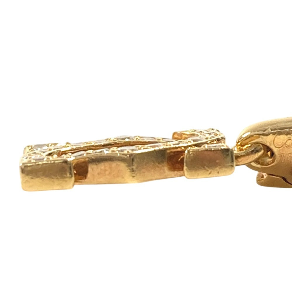CARTIER Diamond Charm in 18K Gold with 2C Logo, Au750, Unisex, for Necklaces, Pendants, and More.