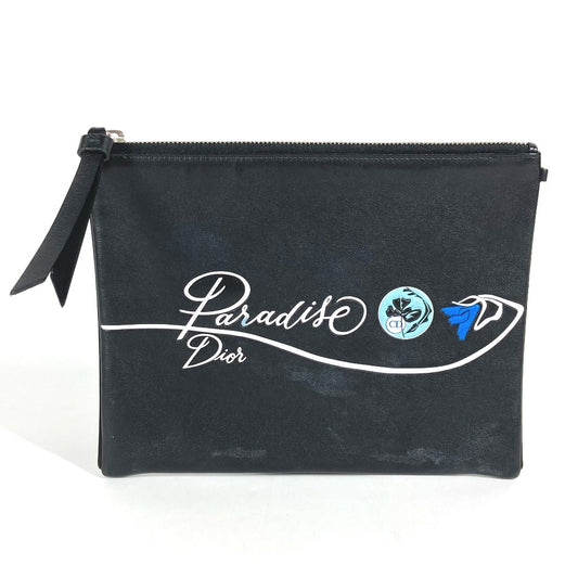 Dior logo bag, clutch bag, pouch, leather, unisex, black