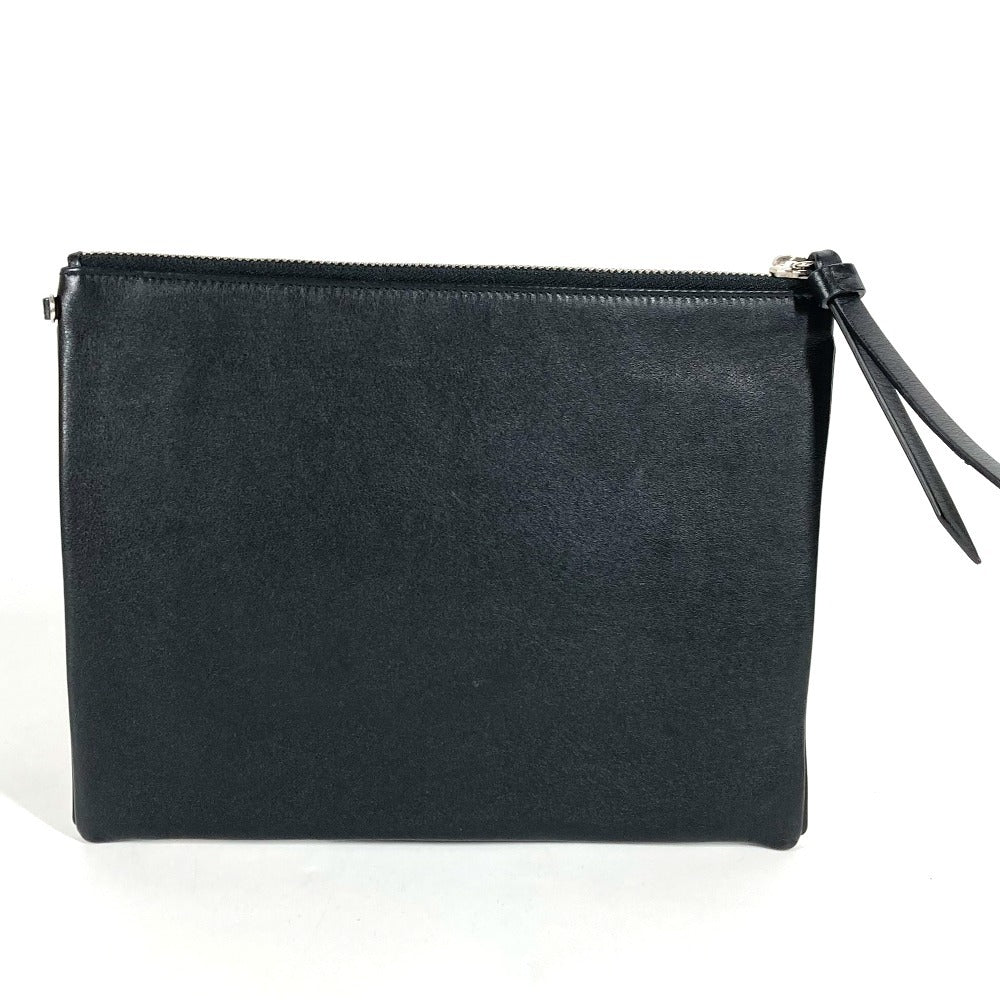 Dior ロゴ カバン セカンドバッグ ポーチ クラッチバッグ レザー ユニセックス ブラック