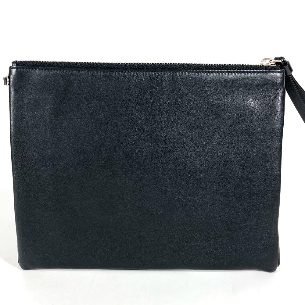 Dior ロゴ カバン セカンドバッグ ポーチ クラッチバッグ レザー ユニセックス ブラック