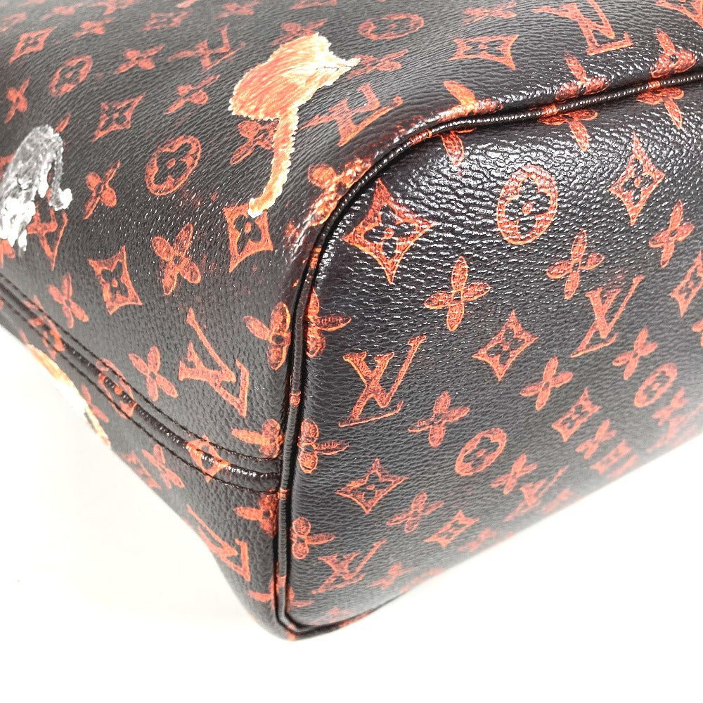 LOUIS VUITTON M44441 Transformed Monogram Cat Catgram Neverfull MM Shoulder Bag with Pouch, Monogram Canvas Tote Bag, Women's, Brown
