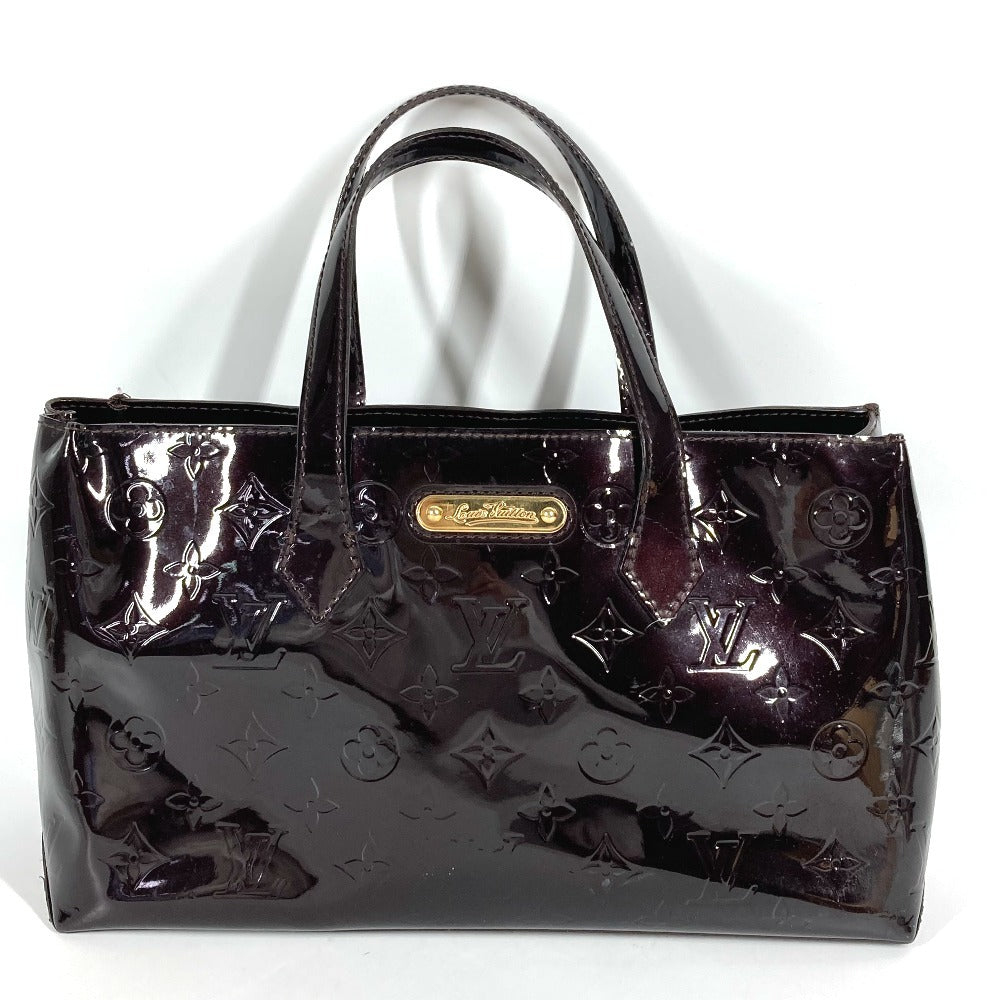 LOUIS VUITTON M93641 Monogram Vernis Wilshire PM Tote Bag, Monogram Vernis Canvas, Women's, Amaranth Purple