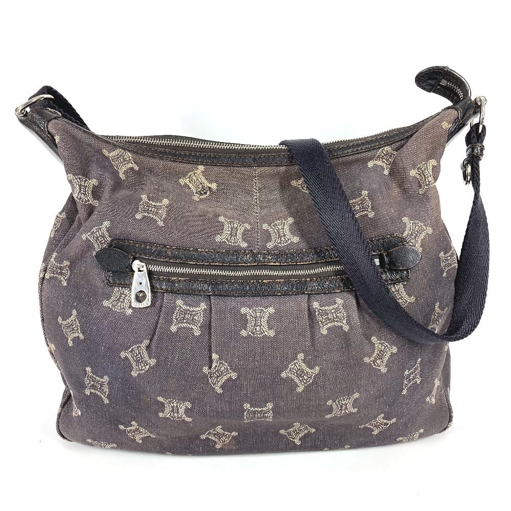 CELINE Macadam Logo Crossbody Shoulder Bag in Navy Denim