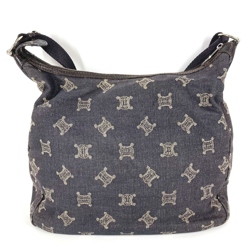 CELINE Macadam Logo Crossbody Shoulder Bag in Navy Denim