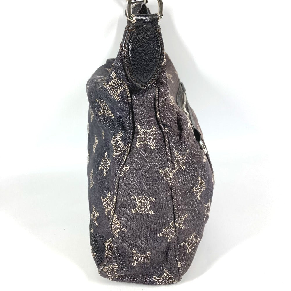 CELINE Macadam Logo Crossbody Shoulder Bag in Navy Denim