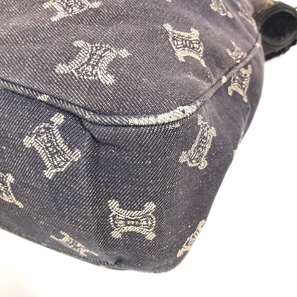 CELINE Macadam Logo Crossbody Shoulder Bag in Navy Denim