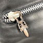 CHROME HEARTS 2つ折り ピラミッドスタッズ ダガージップ カバン ポーチ セカンドバッグ クラッチバッグ レザー ユニセックス ブラック