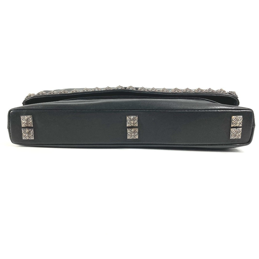 CHROME HEARTS 2つ折り ピラミッドスタッズ ダガージップ カバン ポーチ セカンドバッグ クラッチバッグ レザー ユニセックス ブラック
